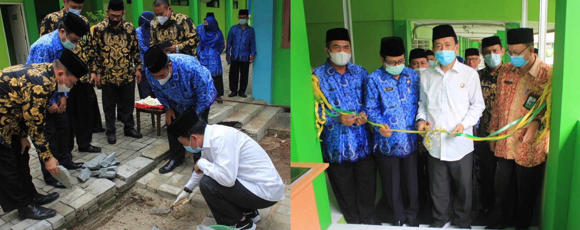 Momen Peletakan batu pertama dan peresmian ruang kelas baru